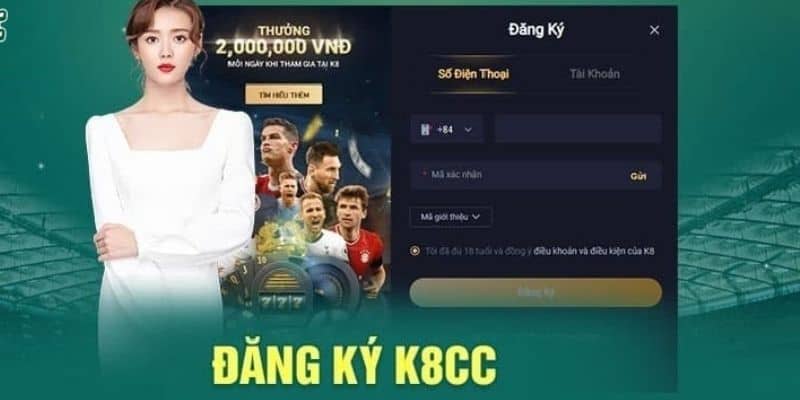 Đăng ký K8CC - các bước nhanh chóng để trải nghiệm cá cược